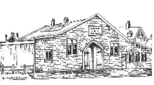 Rye - The Old Drill Hall - Line drawing by Eric Wetherill 